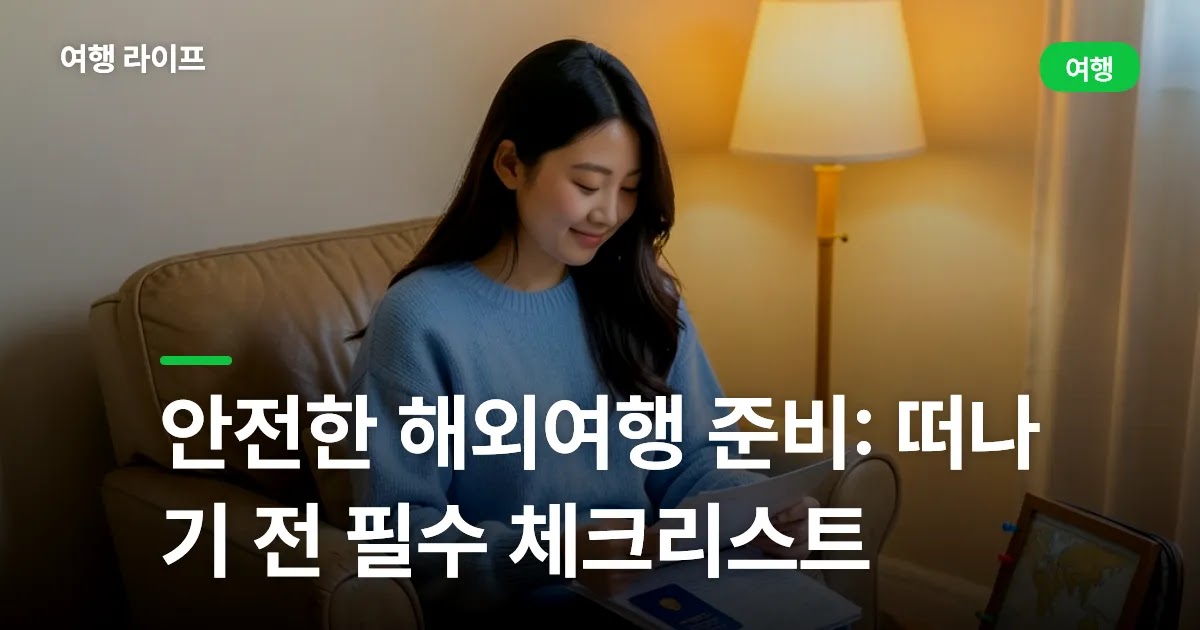 안전한 해외여행 준비: 떠나기 전 필수 체크리스트