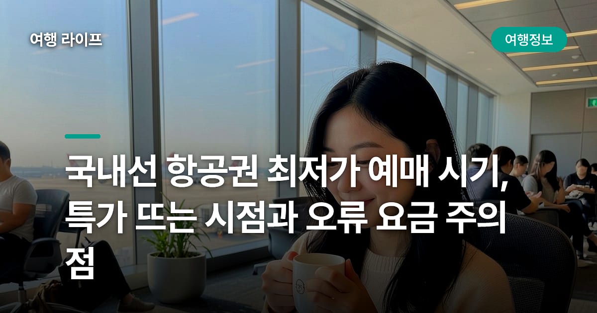 국내선 항공권 최저가 예매 시기, 특가 뜨는 시점과 오류 요금 주의점