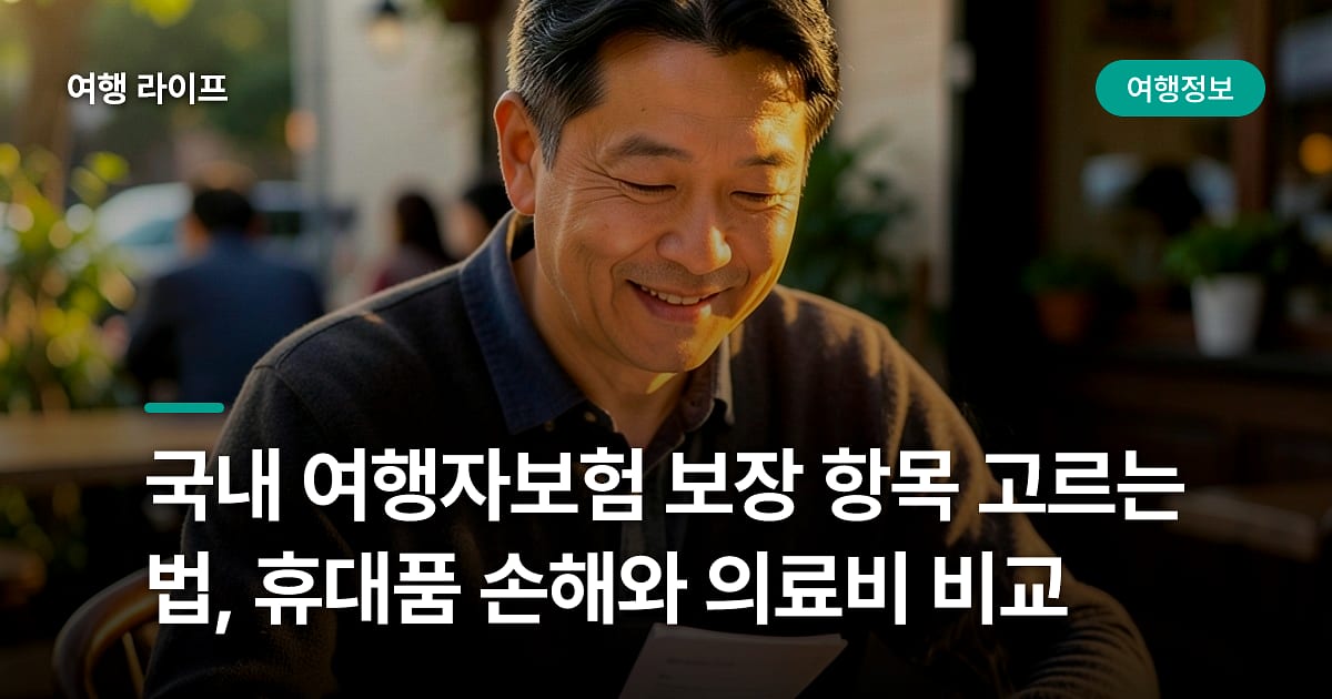 국내 여행자보험 보장 항목 고르는 법, 휴대품 손해와 의료비 비교