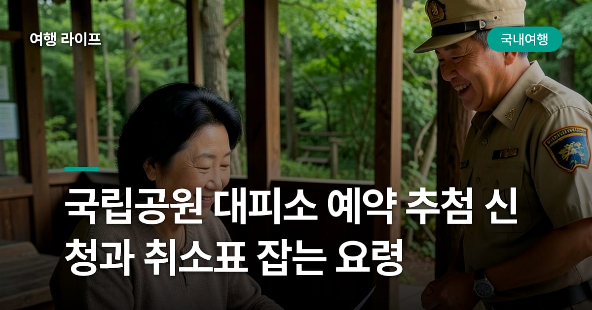 국립공원 대피소 예약 추첨 신청과 취소표 잡는 요령