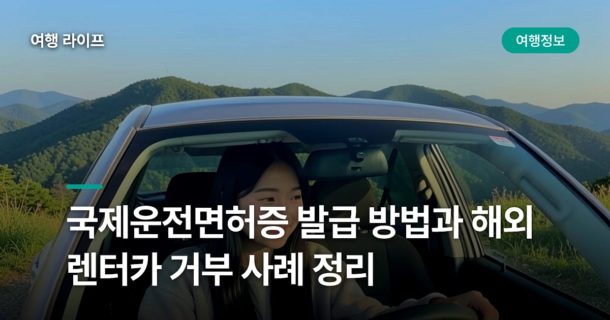국제운전면허증 발급 방법과 해외 렌터카 거부 사례 정리