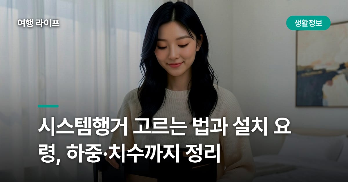 시스템행거 고르는 법과 설치 요령, 하중·치수까지 정리