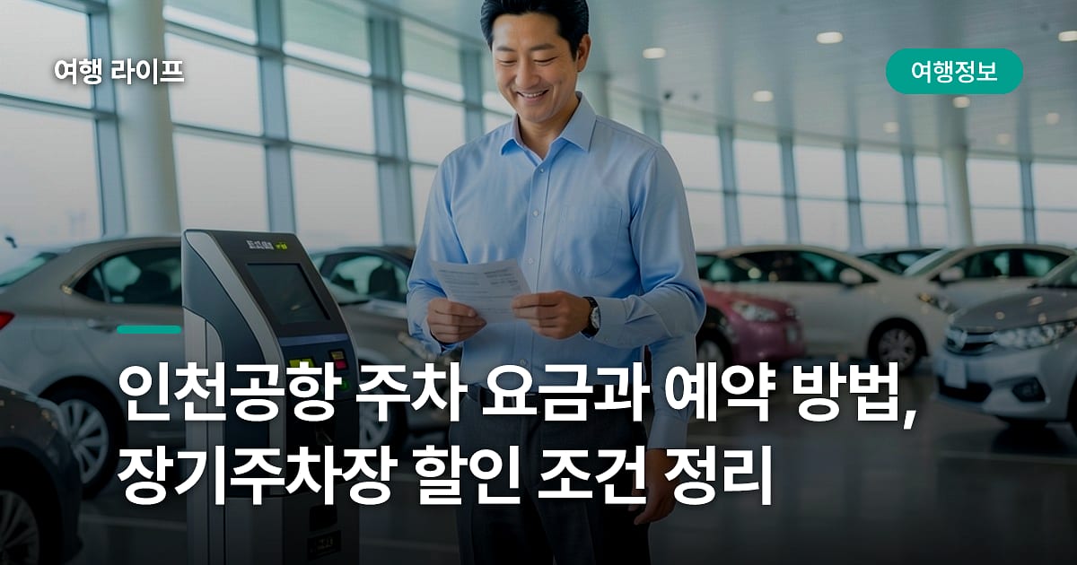 인천공항 주차 요금과 예약 방법, 장기주차장 할인 조건 정리