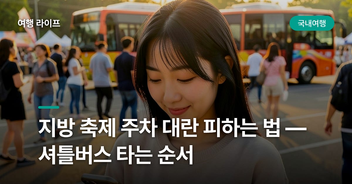 지방 축제 주차 대란 피하는 법 — 셔틀버스 타는 순서