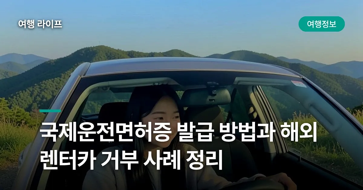국제운전면허증 발급 방법과 해외 렌터카 거부 사례 정리