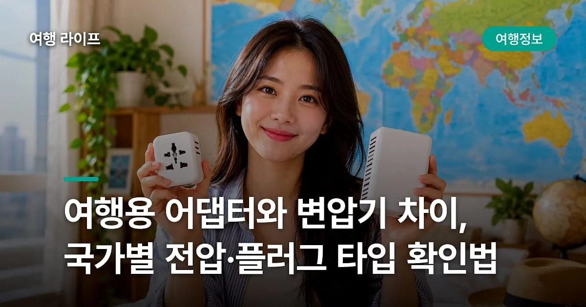 여행용 어댑터와 변압기 차이, 국가별 전압·플러그 타입 확인법
