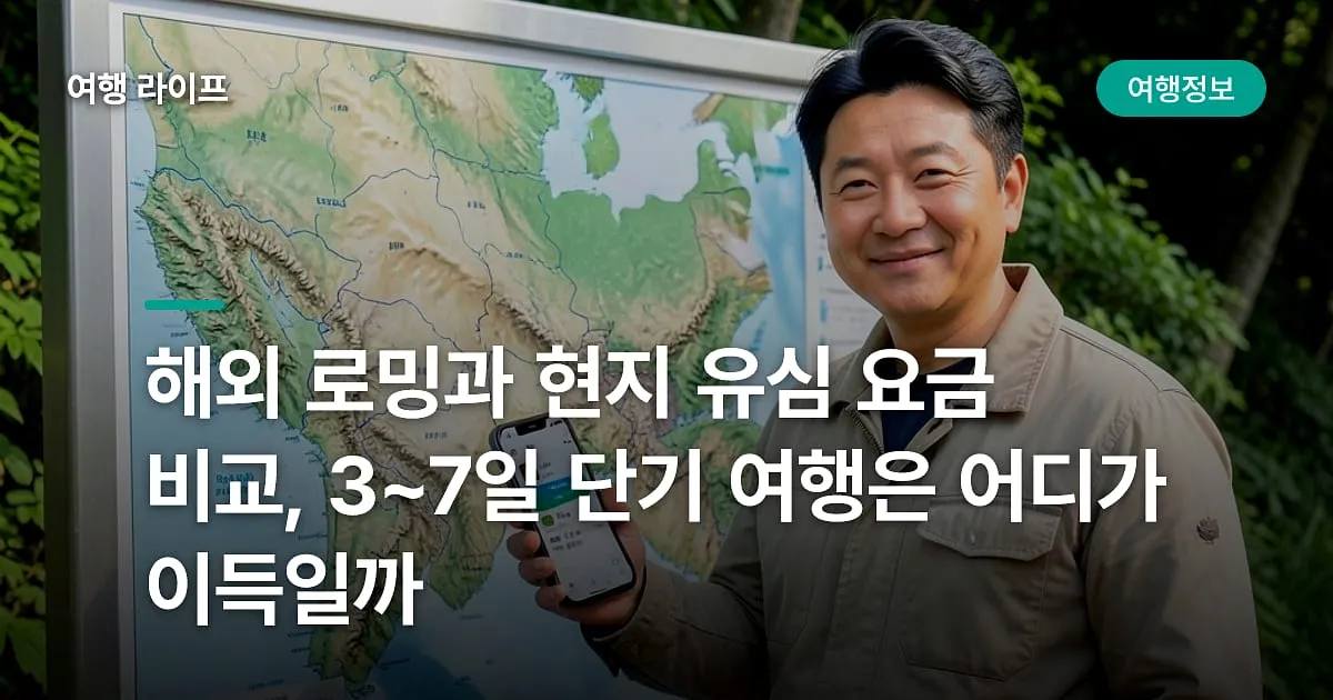 해외 로밍과 현지 유심 요금 비교, 3~7일 단기 여행은 어디가 이득일까